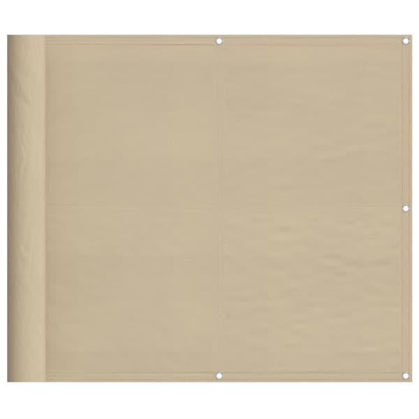 Balkongskärm beige 90x800 cm 100% polyester oxford