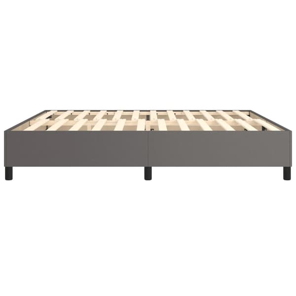 Boxspring-sängram grå 200x200 cm konstläder