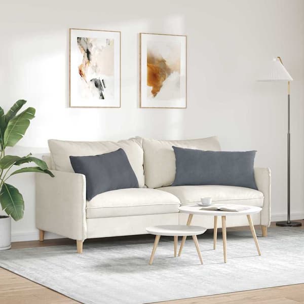 Sofakuddar 2 pcs Mörkgrå 80 x 40 cm Kordread tyg