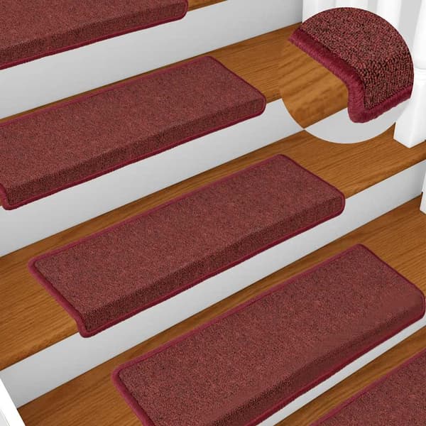 Trappmattor 30 st 65x21x4 cm bordeaux rektangulär kant