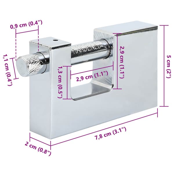 Hänglås 12 pcs Silver Stål