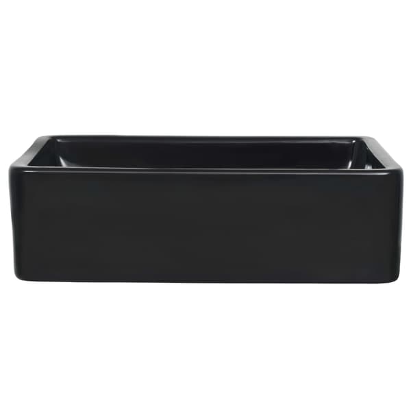 Handfat keramik rektangulär svart 41x30x12 cm