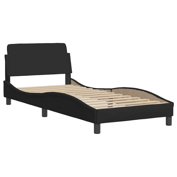 Bed Frame with Headboard "Dover" Black 80x200 cm Fabric