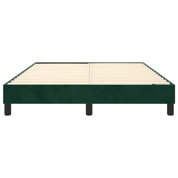 Boxspring-sängram mörkgrön 140x200 cm sammet