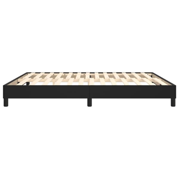 Boxspring-sängram svart 160x200 cm konstläder
