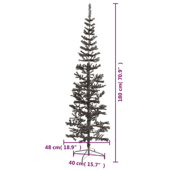 Julgran smal svart 180 cm