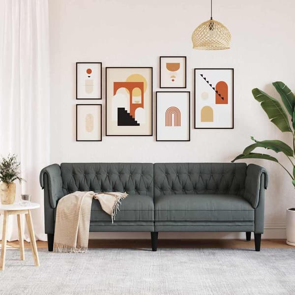 Soffa Mörkgrå 201,5 x 74,5 x 74,5 cm Polyester