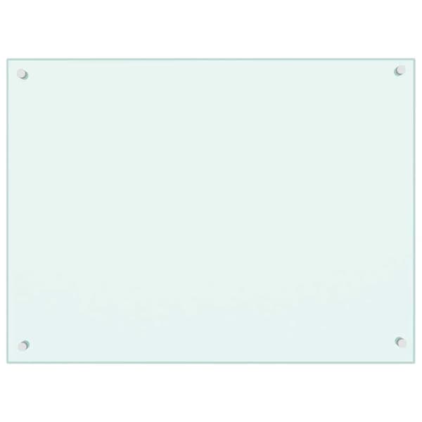 Stänkskydd 2 st vit 80x60 cm härdat glas