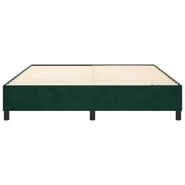 Boxspring-sängram mörkgrön 160x200 cm sammet