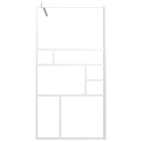 Duschvägg 100x195 cm ESG-glas vit