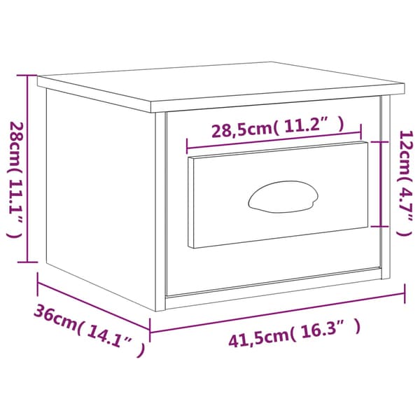 Väggmonterade sängbord vit 41,5x36x28 cm