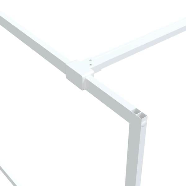 Duschvägg vit 115x195 cm klart ESG-glas