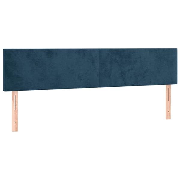 Sänggavel LED mörkblå 180x5x78/88 cm sammet