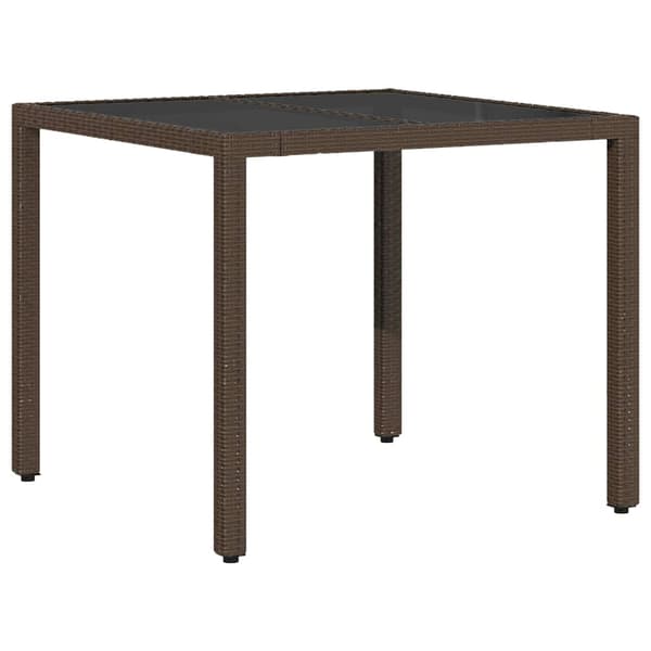 Trädgårdsmöbelset 5 pcs Brun konstrotting