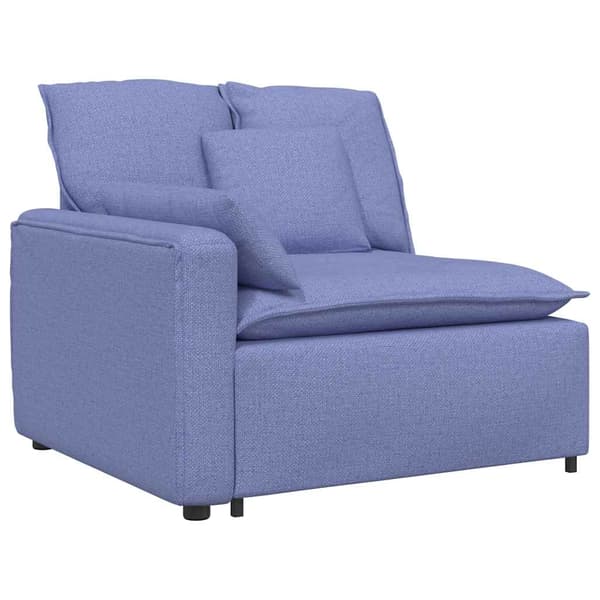 Modulär soffa armstödsändmodul med dynor jeansblå 100 cm