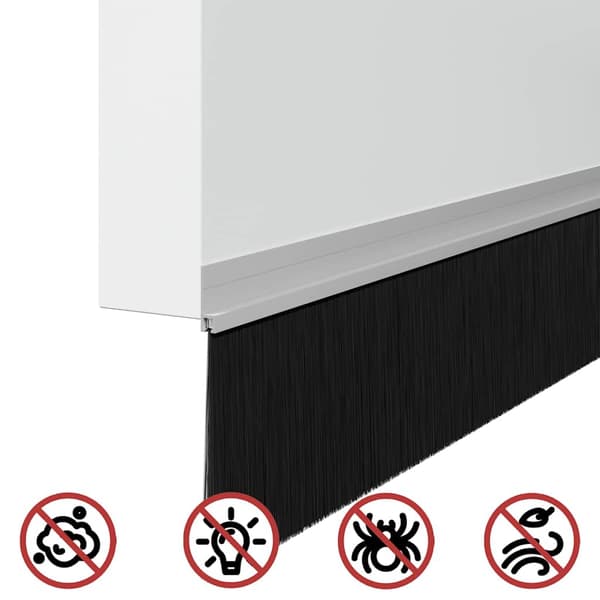 Självhäftande dörrborstlist 2 pcs Silver 100 cm