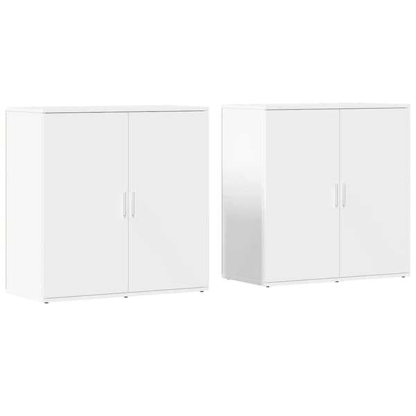 Skänkar 2 st vit 79x38x80 cm konstruerat trä