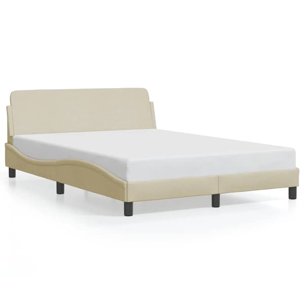 Bed Frame "Dover" Cream 140x190 cm Fabric