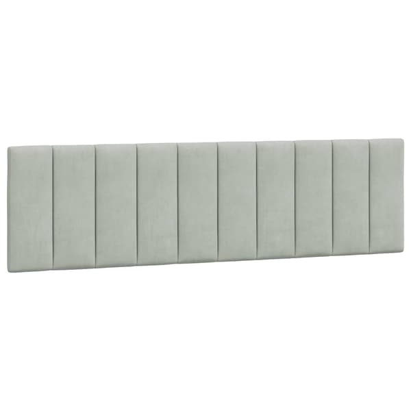 Headboard Cushion "Hanko" Light Grey 180 cm Velvet