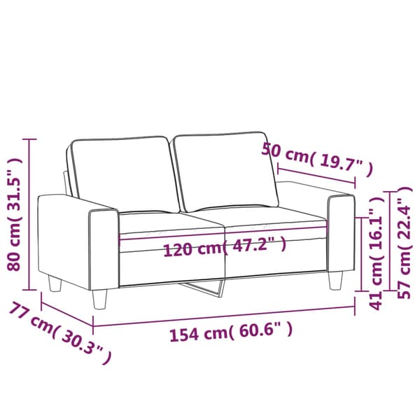 2-sitssoffa vinröd 120 cm tyg