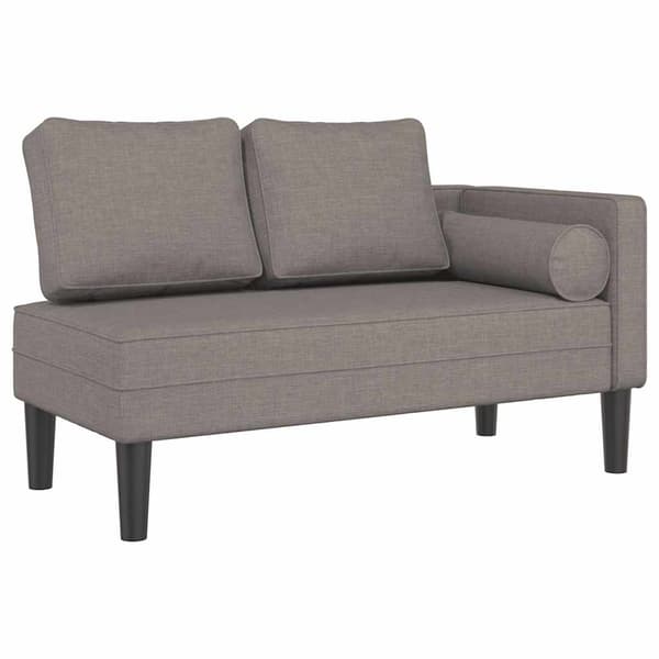 Schäslong med dynor taupe tyg