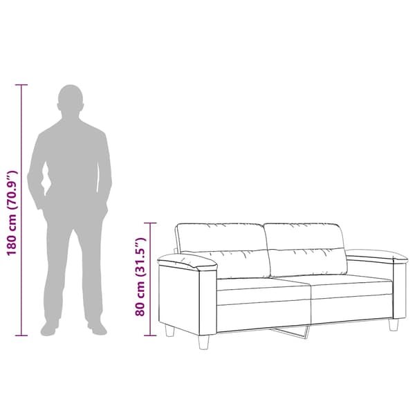 2-sitssoffa ljusgrå 140 cm mikrofibertyg