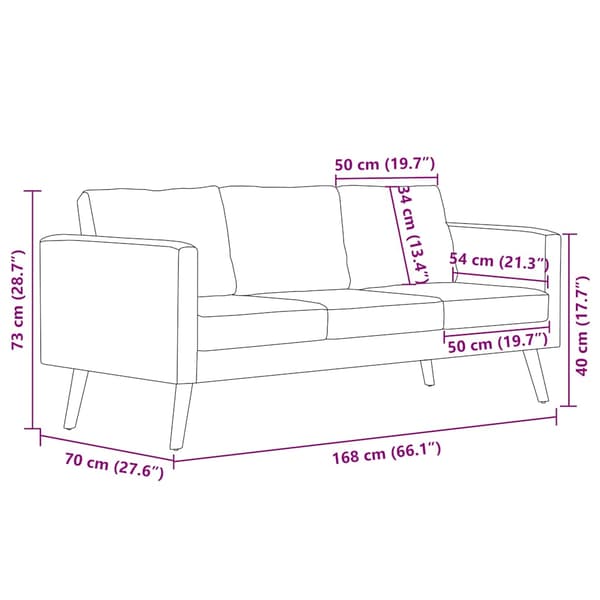 Soffa 3-sits i tyg ljusgrå