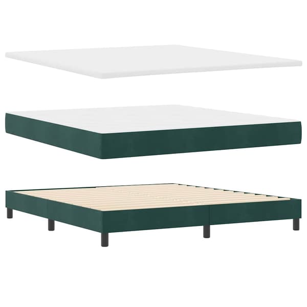 Bäddfjäder med madrass Mörkgrön 200 x 180 cm Polyester