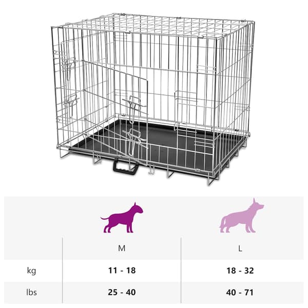 Hopfällbar hundbur M metall
