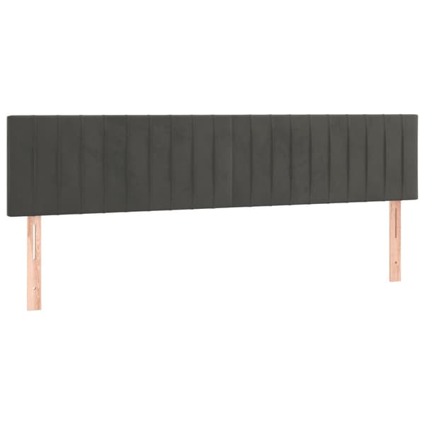Ramsäng med madrass mörkgrå 120x190 cm sammet