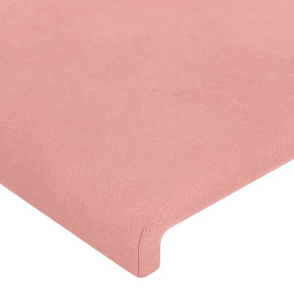 Sänggavel rosa 160x5x118/128 cm sammet