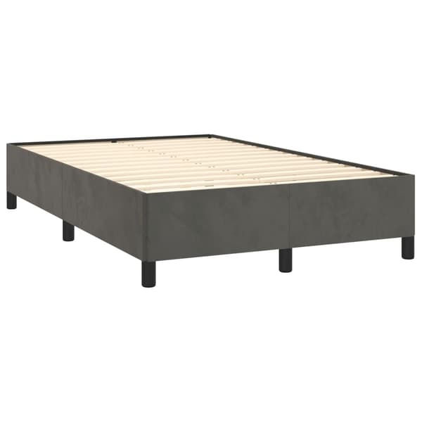 Ramsäng med madrass mörkgrå 120x190 cm sammet