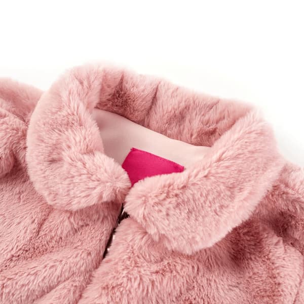 Kappa för barn konstpäls rosa 116