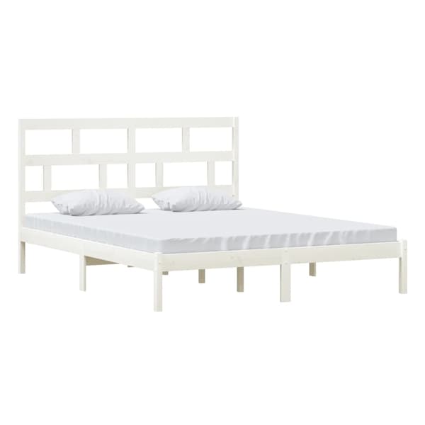 Sängram vit massiv furu 160x200 cm