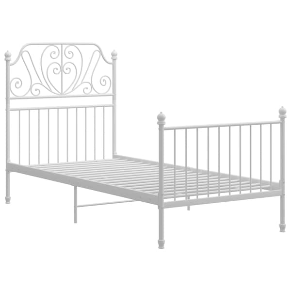 Sängram vit metall 100x200 cm