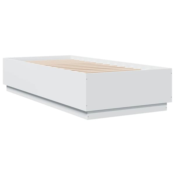 Sängram vit 100x200 cm konstruerad trä