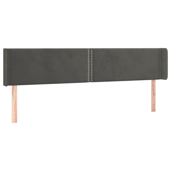 Sänggavel LED mörkgrå 203x16x78/88 cm sammet