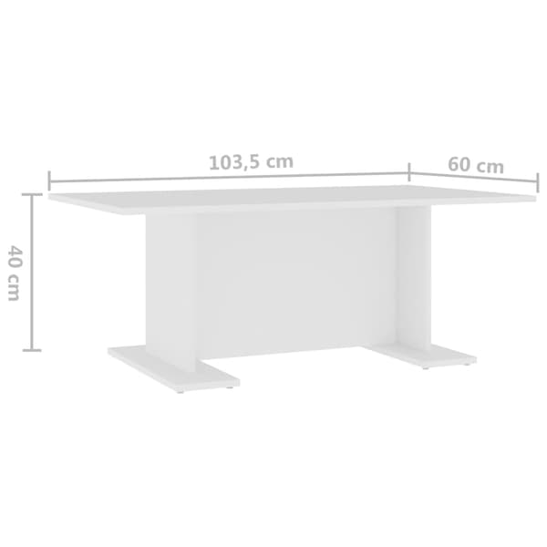 Soffbord vit 103,5x60x40 cm konstruerat trä