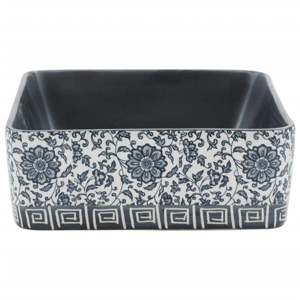 Handfat svart och blå rektangulär 46x35,5x13 cm keramik