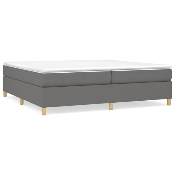 Ramsäng med madrass mörkgrå 200x200 cm tyg
