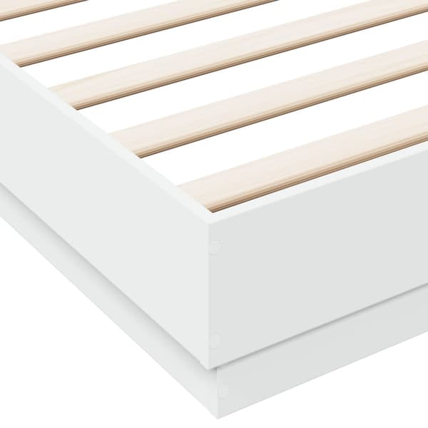 Sängram vit 200x200 cm konstruerat trä