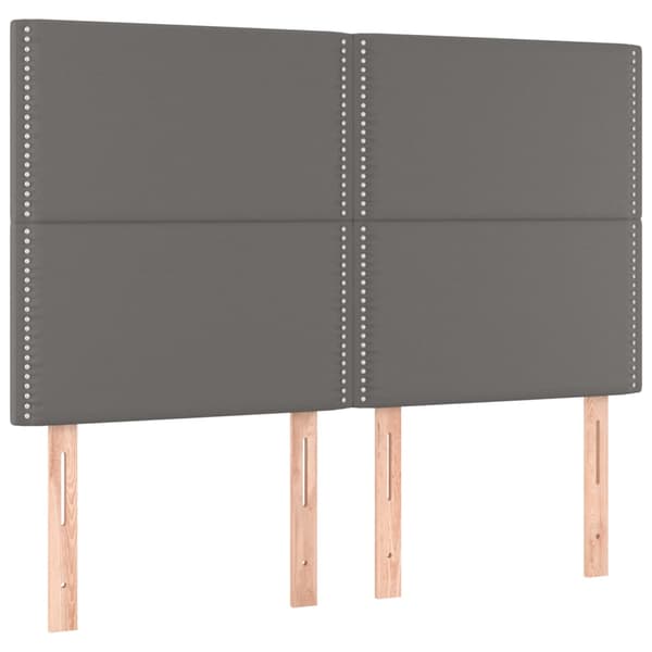 Sänggavel grå 144x5x118/128 cm konstläder
