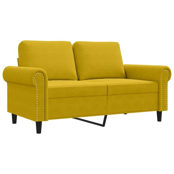 2-sitssoffa gul 120 cm sammet