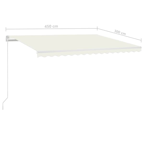Markis manuellt infällbar 450x300 cm gräddvit