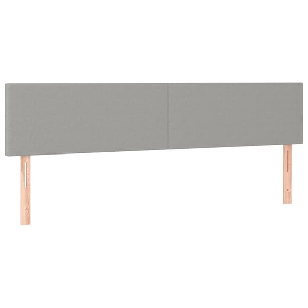 Ramsäng med madrass ljusgrå 160x200 cm tyg