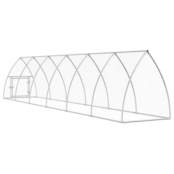 Hönsbur silver 600x105x120 cm galvaniserat stål
