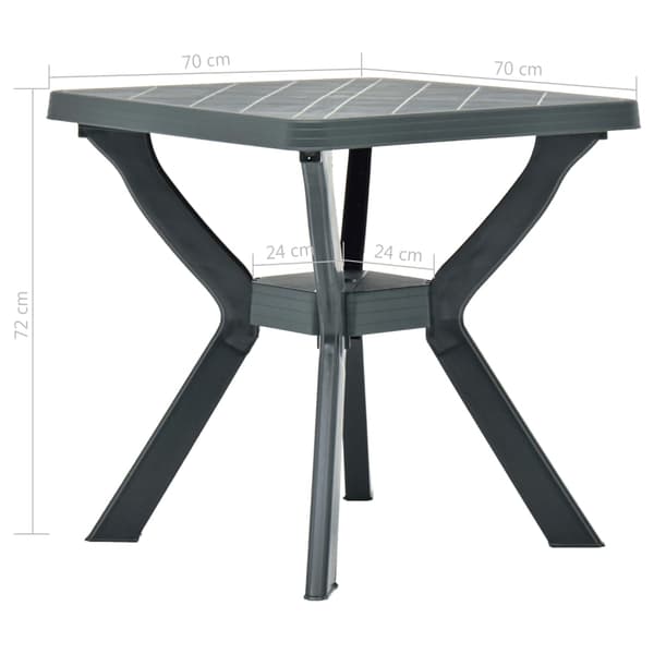 Cafébord grön 70x70x72 cm plast