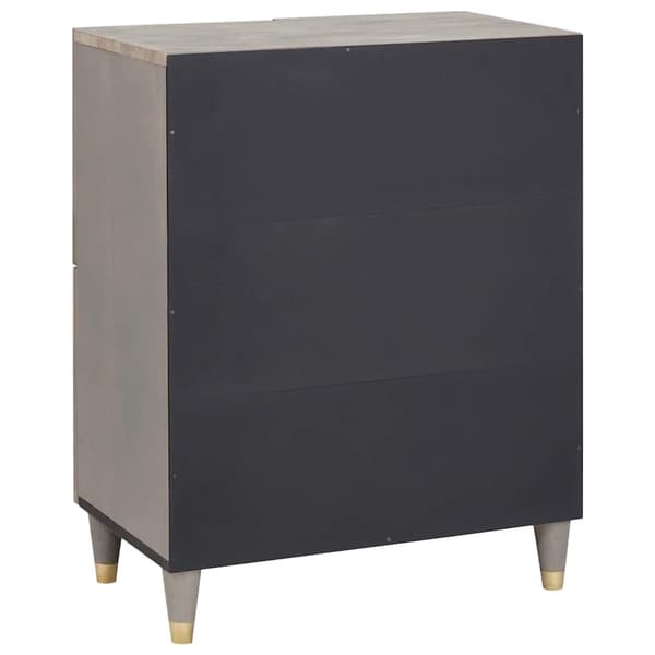 Sideboard Grå och Guld 60 x 33 x 75 cm Massivt mangoträ