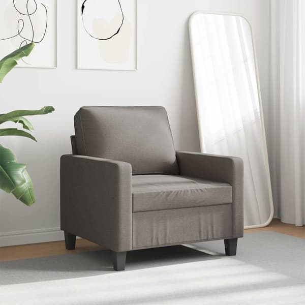 Fåtölj taupe 60 cm tyg