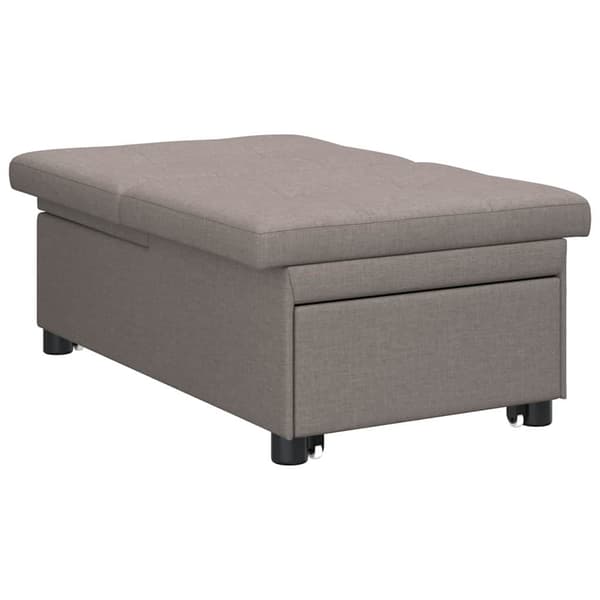 Pull Out Sofa Bed Taupe 194 x 50 x 82 cm tyg